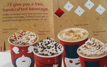 Starbucks - Buy 5 holiday beverages, get one FREE (punch card)