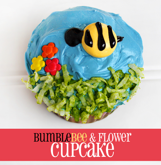 Bumble-bee-flower-cupcake