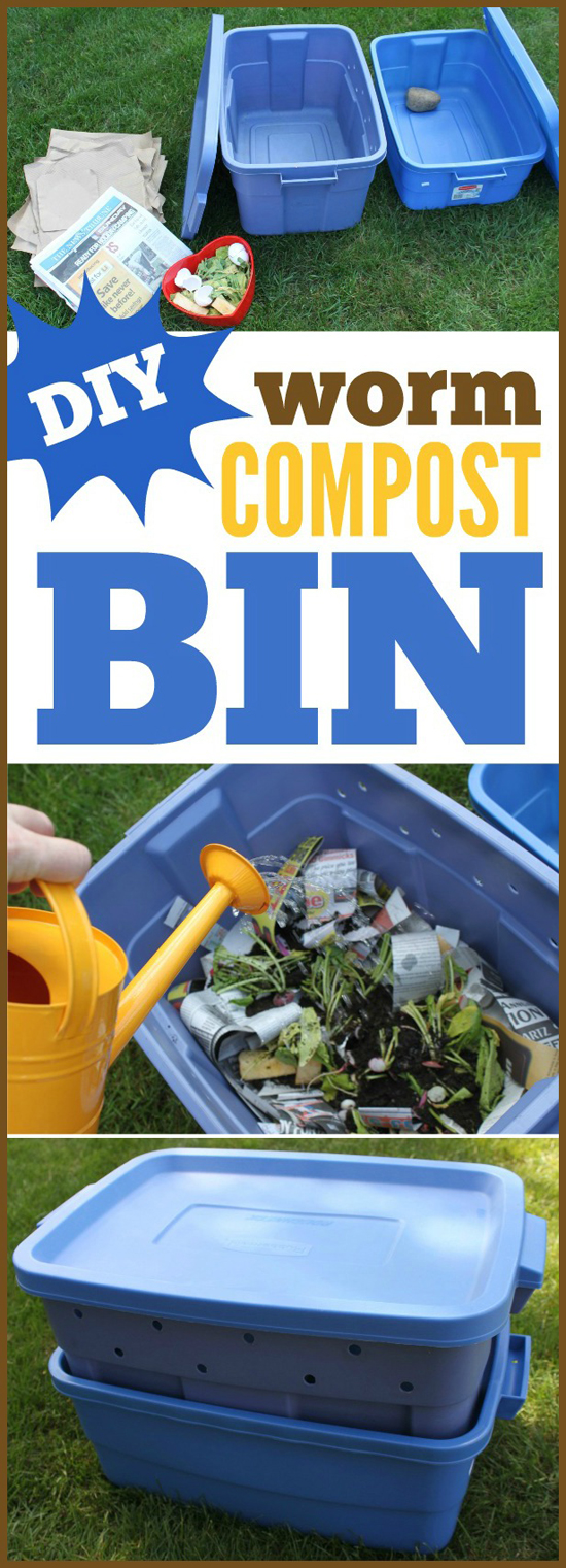 Create your own Worm Compost Bin #compost #garden