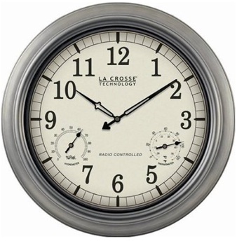 La Crosse Outdoor Atomic Wall Clock with Temperature/Humidity - $21.96