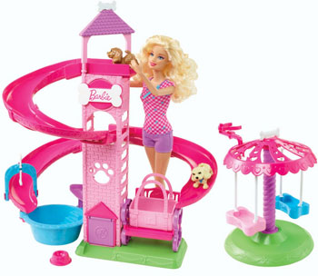 Barbie-Slide-Spin-Pups-Playset