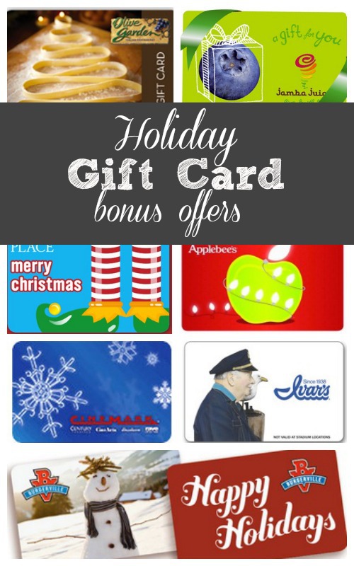 Gift card BONUS promotions