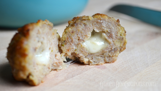 Stuffed-Mozzarella-Turkey-Meatballs-Recipes