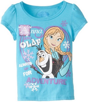 Disney Little Girls Olaf and Anna Short-Sleeve Shirt