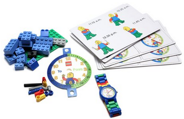 LEGO Boys 9005008 Time Teacher Blue Set with Minifigure-Link Watch, Constructible Clock, and Activity Cards
