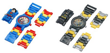 LEGO Kids Batman & Superman 2 Pack Minifigure Link Watches