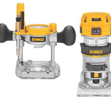 DEWALT DWP611PK 1.25 HP Max Torque Variable Speed Compact Router Combo Kit with LEDs