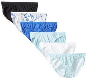 Hanes Womens Cotton Bikini 6 Pack Asst-Solid
