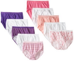 Hanes Womens Ten-Pack Cotton Brief Panties