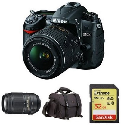 Nikon D7000 Digital SLR with 18-55mm and 55-300mm Lens plus Free DSLR Bag and Memory Card