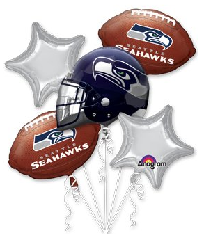 Seattle Seahawks Football Balloon Bouquet- NFL Team Party Supplies Set