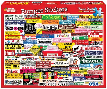 White Mountain Puzzles Bumper Stickers - 1000 Piece Jigsaw Puzzle