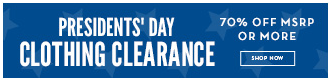 6pm - Presidents Day Clothing Clearance