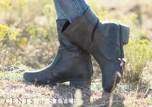 Cents of Style Short Distressed Black Boots