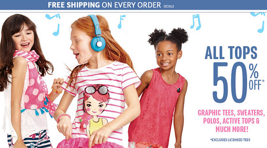 Childrens Place - tops 50 percent off plus free shipping