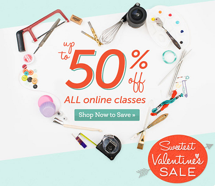 Craftsy - 50 percent off all online classes