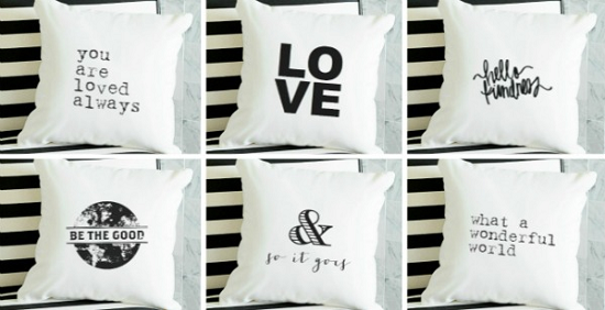 Graphic Print Recycled Material Pillow Covers