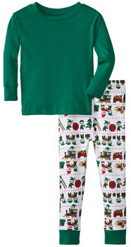 New Jammies Little Boys Organic Snuggly Pajamas Santas Elves Solid Top