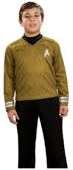 Star Trek Movie Child's Deluxe Gold Shirt Costume with Dickie, Pants with Attached Boot Tops and Emblem Pin