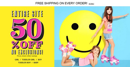 Children's Place - free shipping 4-19-16