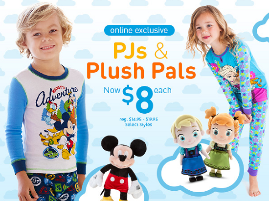 Disney Store - pjs and plush pals 8 dollars