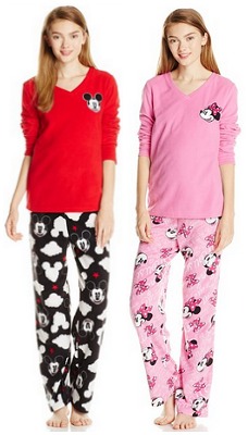 Disney Womens Mickey Mouse Microfleece Pajama Set