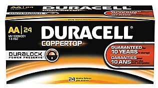 Duracell Coppertop Alkaline AA, 24-Pack