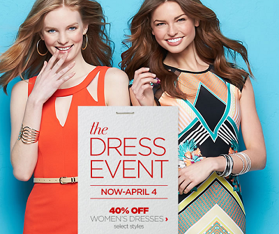 JC Penney - dress event up to 40percent off