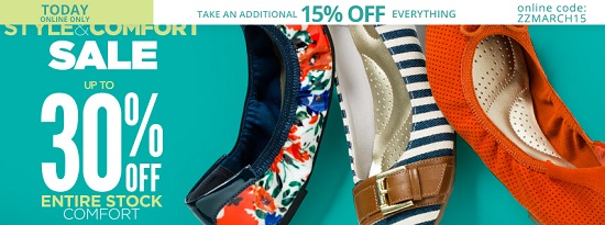Payless - style and comfort sale plus 15 percent off everything