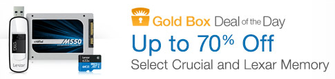 Amazon Gold Box - 70percent off Crucial and Lexar Memory