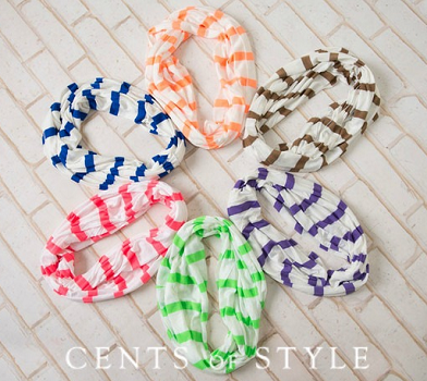 Cents of Style - Striped Infinity Scarves