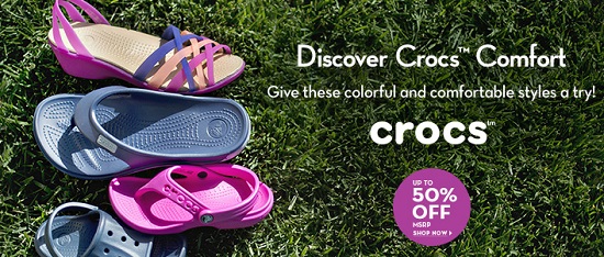 Crocs up to 50percent off