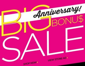 JC Penney - big anniversary bonus sale