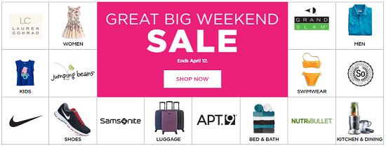 Kohls - great big weekend sale