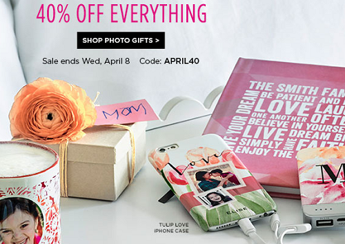 Shutterfly - 40percent off everything