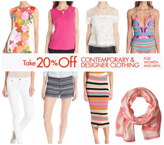 Amazon - 20percent off Contemporary & Designer Clothing
