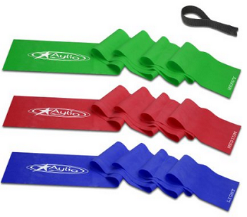 Aylio 3 Flat Stretch Bands Exercise Set and Door Anchor