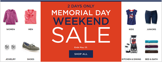 Kohls - Memorial Day Weekend Sale