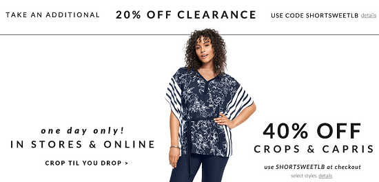 Lane Bryant  - 20off clearance