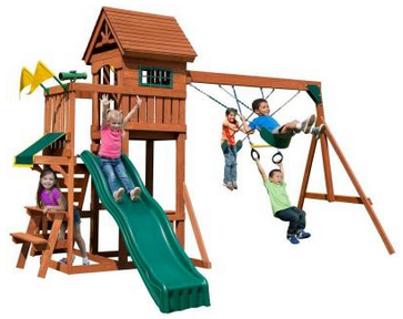 Swing-N-Slide Playsets Playful Palace Wood Complete Playset