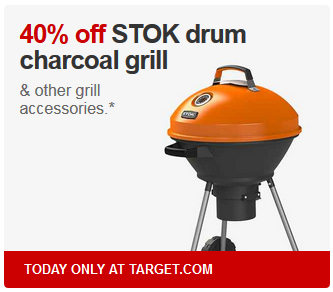 Target - 40percent off STOK drum charcoal grill and accessories