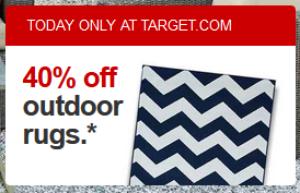 Target - 40percent off outdoor rugs
