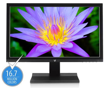 V7 19 Class Widescreen LED Monitor with Built-in Speakers (L18500WS-9N Black)