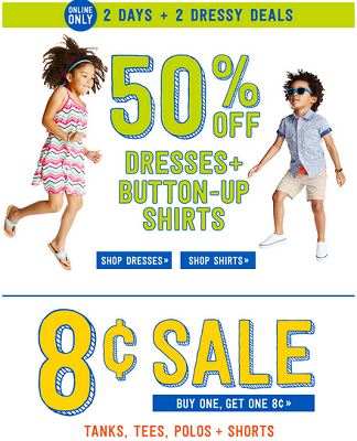 Crazy 8 - 50percent off dresses and button up shirts