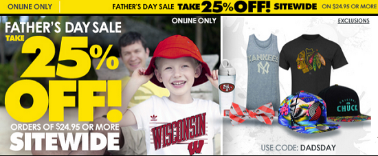 Lids - Fathers Day 25percent off