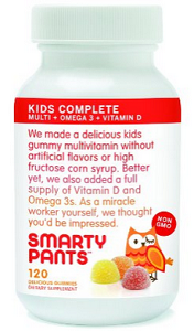SmartyPants Gummy Vitamins with Omega 3 Fish Oil and Vitamin D, 120 Count