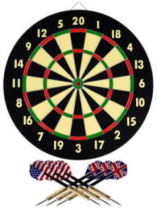 Trademark Games Dart Game Set with 6 Darts and Board