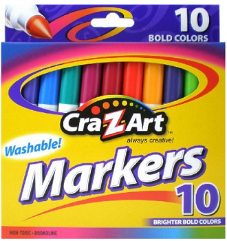 Cra-Z-art Bold Washable Markers, Box of 10 (1003-24)