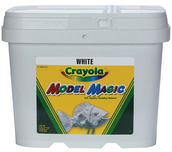 Crayola 57-4400 Model Magic Modeling Compound, 2-lb. Bucket, White, Four 8-oz. Pouches