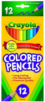Crayola Colored Pencils, Assorted Colors, 12 count